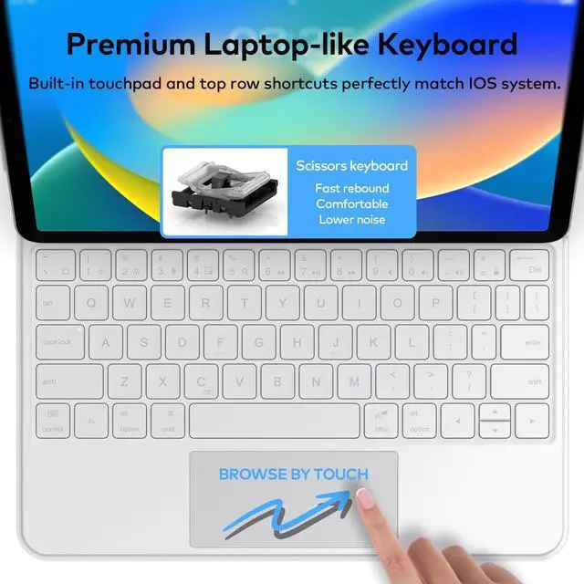 Alt view image 2 of 7 - Keyboard Case Compatible with iPad 10th Generation 2022 - Keyboard Case with Multi-Touch Trackpad for iPad 10.9" 10th GenWireless Tablet Keyboard Case with touchpad