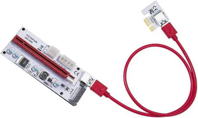 Alt view image 6 of 7 - 6-Pack Corn Electronics Updated Ver008S Mining Dedicated Riser Card PCI-E Express Cable 1x to 16x Ethereum ETH Mining 60cm USB 3.0 Cable 4 Solid Capacitors LED Indicator and Fuse Included