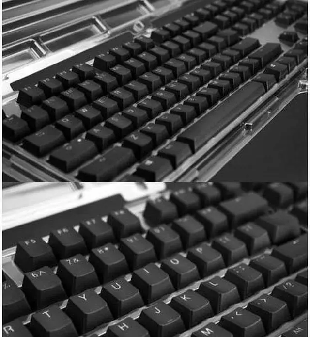 Alt view image 3 of 6 - Akko Black 108 PBT Keycaps Set for Mechanical Keyboard, Compatible With Akko 3108 Series, IKBC F108 and All 104 Keys OEM Height Keyboard( Light Through Version--Keycaps ONLY