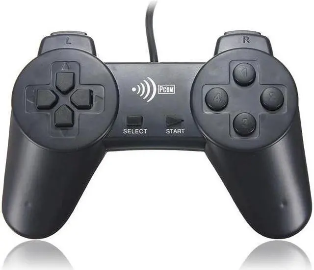 Alt view image 2 of 3 - Wired USB 2.0 GamePad Game Pad Shock Joypad Joystick Controller for Window PC Computer Laptop New Black