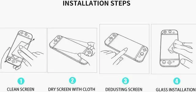Alt view image 5 of 5 - Corn 2-Pack Switch Oled Screen Protector, Ultra HD Glass Protector  Easy to Install with Guiding Frame Scratch Resistant Tempered Glass for Switch Oled, Come with Toolkits
