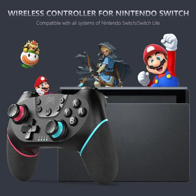 Alt view image 2 of 7 - Switch Controller Wireless Switch Pro Controller Compatible with Switch/Switch Lite/Switch OLED Programmable Remote Gamepad Joystick with Wake-up and Turbo (Upgraded Version)