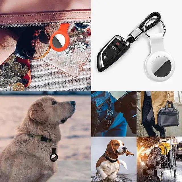 Alt view image 6 of 6 - Corn Compatible with AirTag Case Keychain Air Tag Holder Silicone AirTags Key Ring Cases Tags Chain Apple GPS Item Finders Accessories 4 Pack