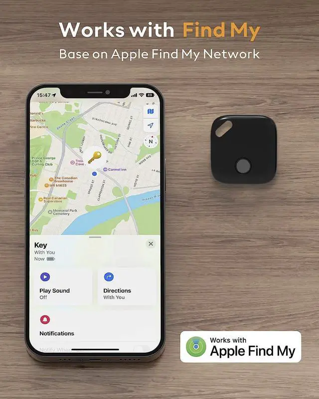 Alt view image 2 of 6 - Corn Key Finder Locator, Bluetooth Tracker Works with Apple Find My (iOS only), IP5 Waterproof, Privacy Protection, Item Locator for Suitcase, Bags, and More 2 Pack Black