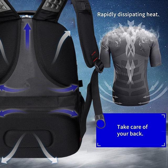 Alt view image 3 of 7 - CORN Large 17 Inch Travel Laptop Backpack with USB Charging Port, College Backpack Airline Approved Business Work Bag Fit 44L Laptops for Men Women Black