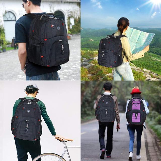Alt view image 6 of 7 - CORN Large 17 Inch Travel Laptop Backpack with USB Charging Port, College Backpack Airline Approved Business Work Bag Fit 44L Laptops for Men Women Black