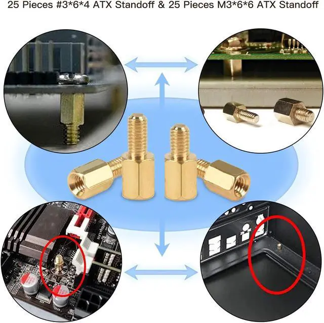 Alt view image 3 of 6 - 502PC Computer Motherboard Screws Kit, Motherboard Standoffs Screws for Universal HDD Hard Drive, SSD, PC Case, PC Fan, Power Supply, Graphics, CD-ROM, ATX Case, for DIY PC Installation & Repair