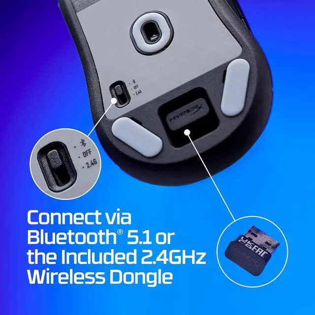 Alt view image 2 of 7 - HyperX Pulsefire Haste 2 Mini  Wireless Gaming Mouse for PC Compact Lightweight Bluetooth 2.4GHz Black