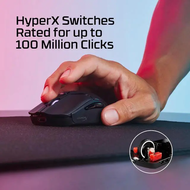 Alt view image 3 of 7 - HyperX Pulsefire Haste 2 Mini  Wireless Gaming Mouse for PC Compact Lightweight Bluetooth 2.4GHz White