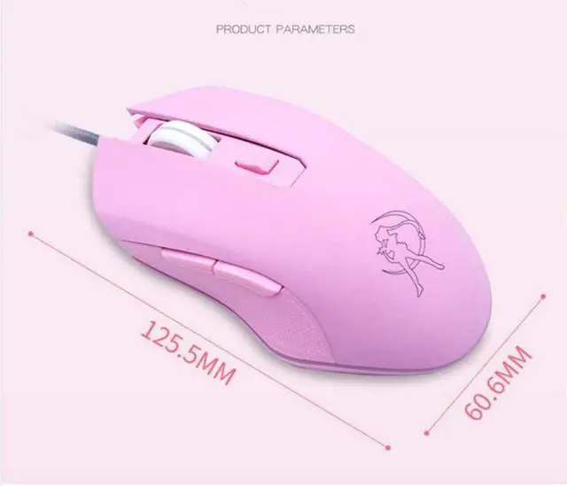 Alt view image 3 of 4 - Ergonomic Design,Cool Exterior 800-2400 DPI USB LED Wired Gaming Mouse Slient For Office And Game - Backit Pink Gaming Mice Silent Button