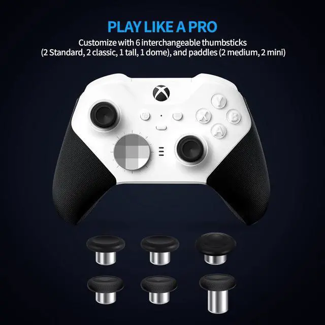 Alt view image 3 of 7 - Accessories for Xbox Elite Controller Series 2-13 in 1 Replacement Paddles Thumbsticks Joystick Analog Sticks Parts Repair Kit Component Set with 2 D-Pads, 1 Tool