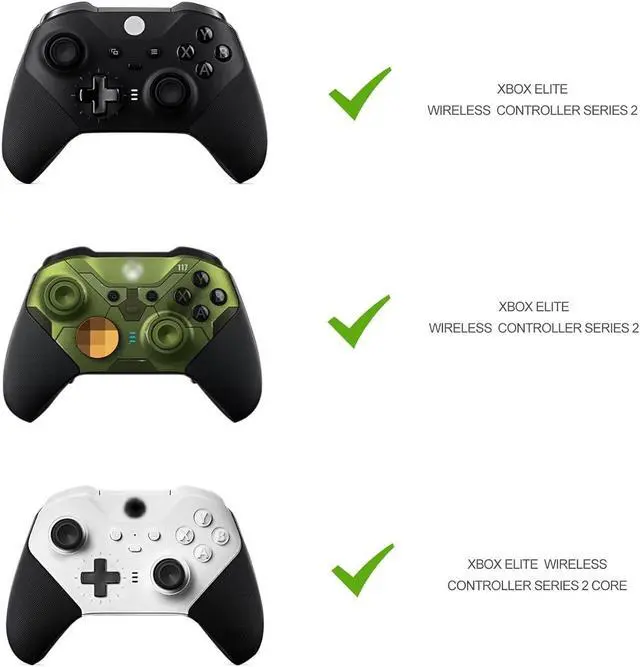 Alt view image 2 of 7 - Metal Replacement Thumbsticks for Xbox Elite Controller Series 2 Core,Component Pack Includes 4 Swap Magnetic Joysticks,4 Paddles,1 Standard D-Pads, Accessories Parts for Xbox One Elite 2(Black)