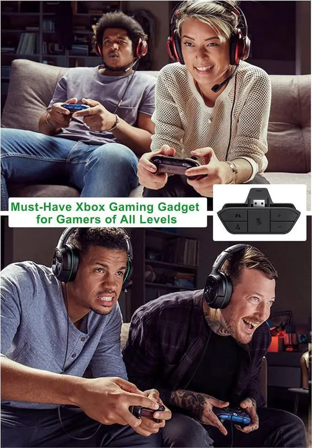 Alt view image 6 of 6 - Stereo Headset Adapter for Xbox One & Xbox Series X|S Controller - Adjust Audio Balance (Game Sound & Voice Chat), Volume, Mic Directly