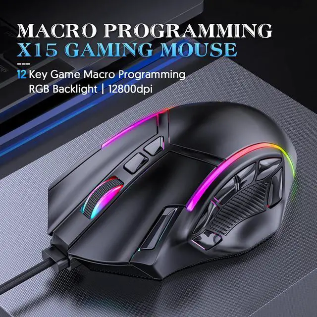Alt view image 5 of 7 - CORN Electronics RGB LED MMO Gaming Mouse with 7 Side Buttons, Optical Wired Ergonomic Gamer Mouse with Max 12,800DPI, High Precision, 12 Programmable Macro Shortcuts, Comfort Grip, Weight Adjustable