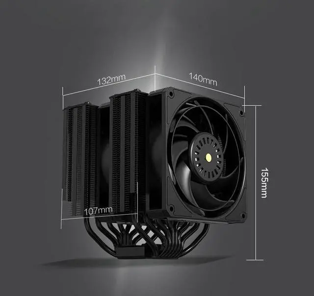 Alt view image 7 of 7 - Orochi 8 copper heat pipes TDP 310W tower air cooling with 2 GT3000 fans support Intel LGA1700/1200/15XX, AMD AM5/AM4