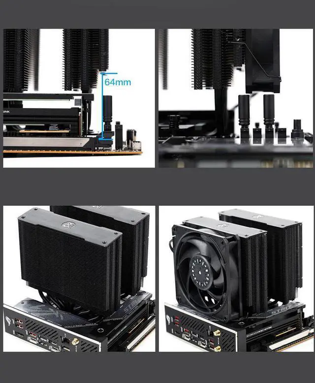 Alt view image 6 of 7 - Orochi 8 copper heat pipes TDP 310W tower air cooling with 2 GT3000 fans support Intel LGA1700/1200/15XX, AMD AM5/AM4