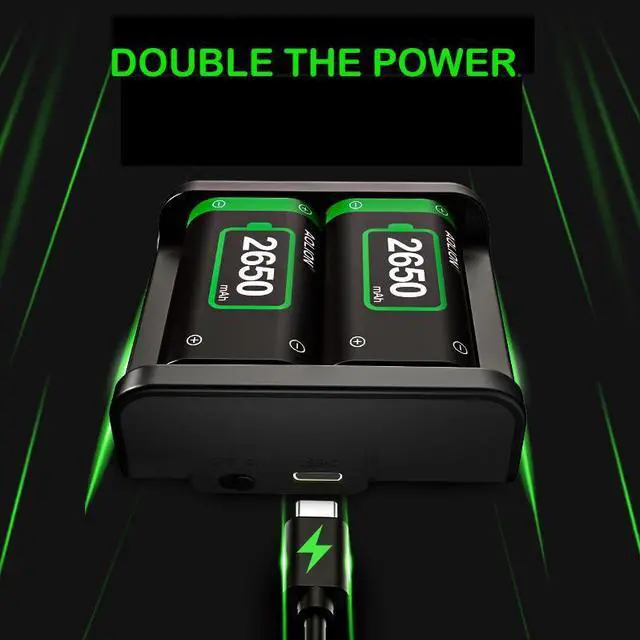 Alt view image 5 of 5 - CORN Fast Charging 2x6200mWh(2x2600mAh) Rechargeable Battery Packs with Charger for Xbox One/Xbox Series X|S Xbox One S/Xbox One X/Xbox One Elite Wireless Controller, Lasting Intelligent Protection