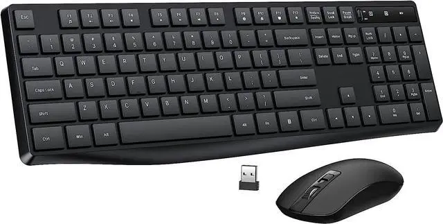 Main image of Corn Electronics Wireless Keyboard and Mouse Combo, 2.4G Full-Sized Ergonomic Keyboard Mouse, 3 DPI Adjustable Cordless USB Keyboard and Mouse, Quiet Click for Computer/Laptop/Windows/Mac