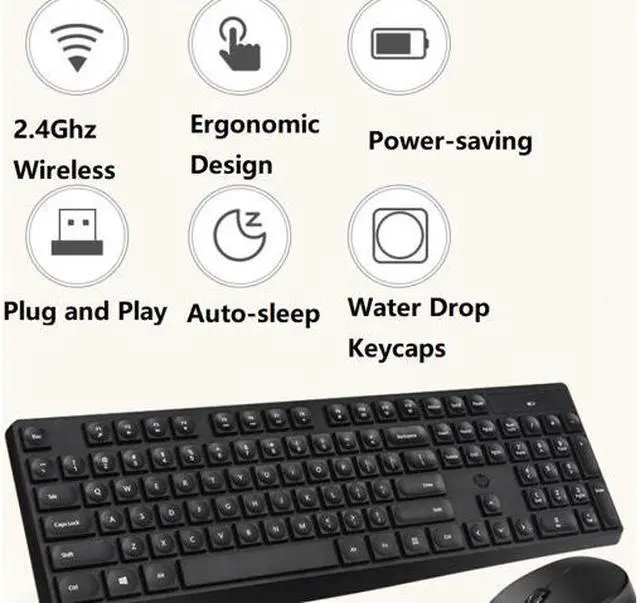 Alt view image 3 of 7 - CORN CS10 Ergonomic Design,Cool Exterior 2.4GHz Wireless Silent Typing Chiclet Keys Keyboard And Mouse Combo For Office And Game
