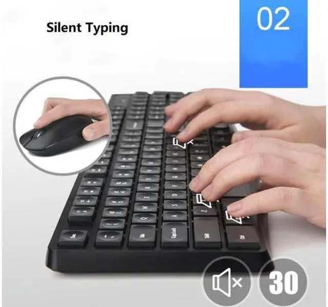 Alt view image 7 of 7 - CORN CS10 Ergonomic Design,Cool Exterior 2.4GHz Wireless Silent Typing Chiclet Keys Keyboard And Mouse Combo For Office And Game