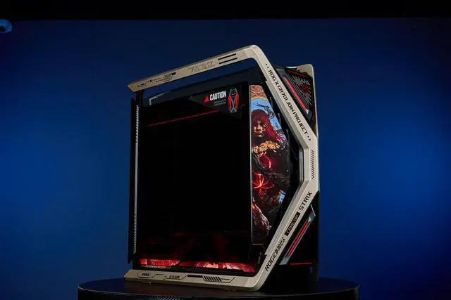 Alt view image 3 of 7 - GR701 E-ATX computer case, 420 mm dual radiator support, four 140 mm fans, metal GPU holder, component storage, ARGB fan hub, 60W fast charging ELDEN RING