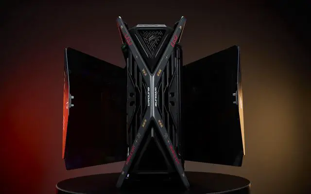 Alt view image 5 of 7 - GR701 E-ATX computer case, 420 mm dual radiator support, four 140 mm fans, metal GPU holder, component storage, ARGB fan hub, 60W fast charging Gundam (Black)