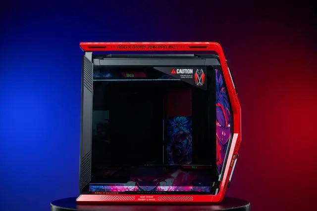 Alt view image 4 of 7 - CORN GR701 E-ATX computer case, 420 mm dual radiator support, four 140 mm fans, metal GPU holder, component storage, ARGB fan hub, 60W fast charging Dragon Ball(Red)