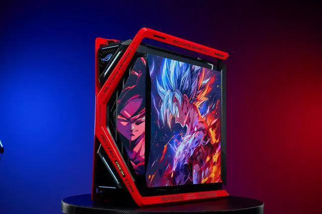 Main image of CORN GR701 E-ATX computer case, 420 mm dual radiator support, four 140 mm fans, metal GPU holder, component storage, ARGB fan hub, 60W fast charging Dragon Ball(Red)
