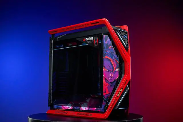 Alt view image 3 of 7 - CORN GR701 E-ATX computer case, 420 mm dual radiator support, four 140 mm fans, metal GPU holder, component storage, ARGB fan hub, 60W fast charging Dragon Ball(Red)