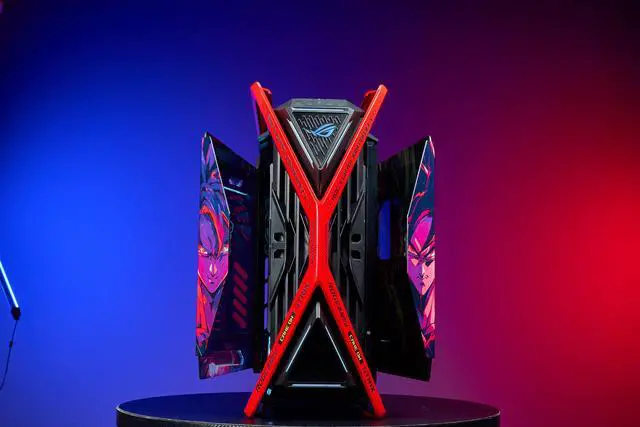 Alt view image 7 of 7 - CORN GR701 E-ATX computer case, 420 mm dual radiator support, four 140 mm fans, metal GPU holder, component storage, ARGB fan hub, 60W fast charging Dragon Ball(Red)