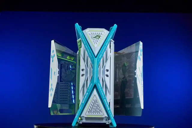 Alt view image 5 of 7 - CORN GR701 E-ATX computer case, 420 mm dual radiator support, four 140 mm fans, metal GPU holder, component storage, ARGB fan hub, 60W fast charging Ayanami Rei-White Evangelion