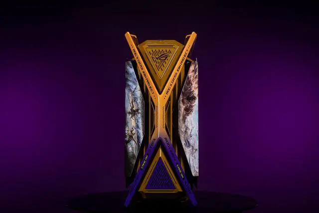 Alt view image 4 of 7 - Corn Electronics GR701 E-ATX computer case, 420 mm dual radiator support, four 140 mm fans, metal GPU holder, component storage, ARGB fan hub, 60W fast charging FINAL FANTASY FF16(Yellow)