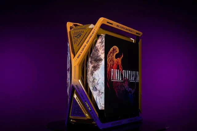 Main image of Corn Electronics GR701 E-ATX computer case, 420 mm dual radiator support, four 140 mm fans, metal GPU holder, component storage, ARGB fan hub, 60W fast charging FINAL FANTASY FF16(Yellow)