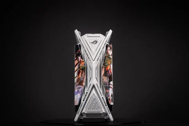 Alt view image 4 of 7 - Corn Electronics GR701 E-ATX computer case, 420 mm dual radiator support, four 140 mm fans, metal GPU holder, component storage, ARGB fan hub, 60W fast charging Attack on titan-White