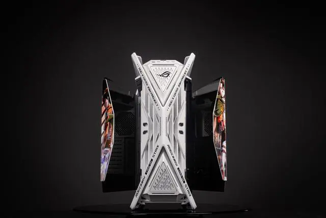 Alt view image 5 of 7 - Corn Electronics GR701 E-ATX computer case, 420 mm dual radiator support, four 140 mm fans, metal GPU holder, component storage, ARGB fan hub, 60W fast charging Attack on titan-White
