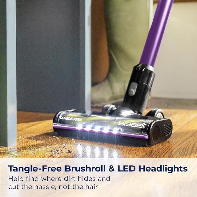 Alt view image 6 of 7 - BISSELL CleanView XR Pet 300w Lightweight Cordless Vacuum w/ Removable Battery, 40-min runtime, Deep-Cleaning Furbrush & Tangle-Free Brush Roll, LED lights, XL Tank, Dusting & Crevice Tool, Wall Mount