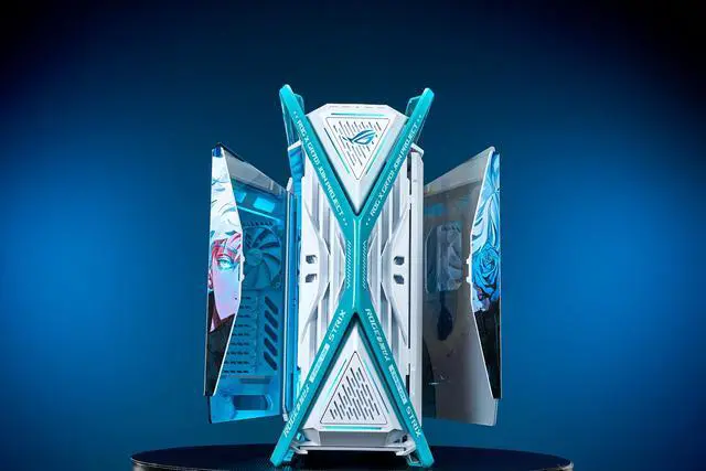 Alt view image 4 of 7 - Corn Electronics GR701 E-ATX computer case, 420 mm dual radiator support, four 140 mm fans, metal GPU holder, component storage, ARGB fan hub, 60W fast charging-Jujutsu Kaisen