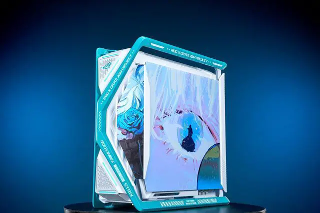 Alt view image 3 of 7 - Corn Electronics GR701 E-ATX computer case, 420 mm dual radiator support, four 140 mm fans, metal GPU holder, component storage, ARGB fan hub, 60W fast charging-Jujutsu Kaisen