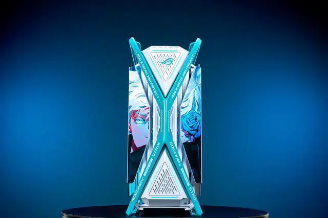 Alt view image 2 of 7 - Corn Electronics GR701 E-ATX computer case, 420 mm dual radiator support, four 140 mm fans, metal GPU holder, component storage, ARGB fan hub, 60W fast charging-Jujutsu Kaisen