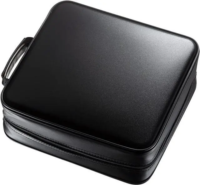Alt view image 2 of 7 - Corn Electronics 320 Capacity CD Case, Large CD Sleeves, Portable DVD VCD Storage Box, Portable Zipper Bag, EVA Protective Blu-ray Wallet with Handle, for Car, Home, Office, Games Disc, Audio Music