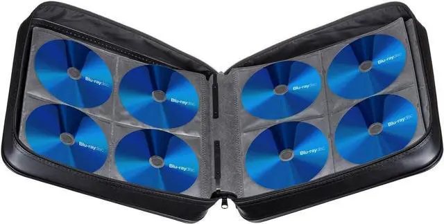 Alt view image 6 of 7 - Corn Electronics 320 Capacity CD Case, Large CD Sleeves, Portable DVD VCD Storage Box, Portable Zipper Bag, EVA Protective Blu-ray Wallet with Handle, for Car, Home, Office, Games Disc, Audio Music