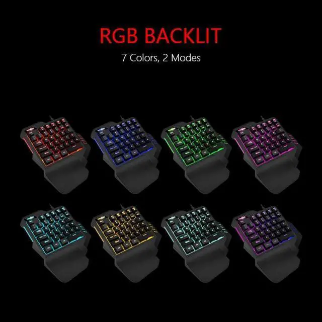 Alt view image 5 of 5 - Corn Electronics One Handed Gaming Keyboard RGB Backlit 35 Keys Portable Mini Gaming Keypad Ergonomic Game Controller for PC Gamer