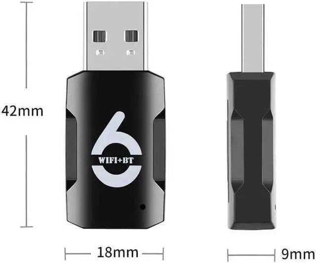 Alt view image 2 of 6 - WiFi6 900Mbps USB Adapter for Desktop/Laptop -  5/2.4GHz USB Wireless Network Adapter for PC, Wifi Dongle Wifi Antenna for Win11/10, Bluetooth 5.3, MU-MIMO, Plug and Play