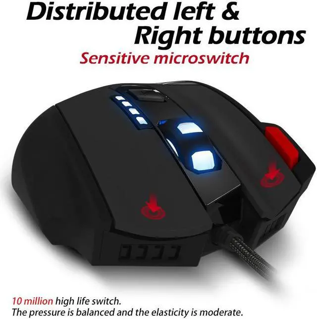 Alt view image 2 of 6 - Corn Electronics T-60 Wired Gaming Mouse 3200 DPI Adjustable 7 Buttons Led Optical Gaming Mice for Laptop Desktop Gamer