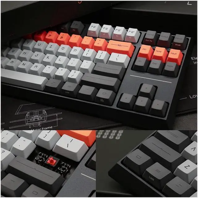 Alt view image 3 of 5 - CORN Bluetooth/2.4G/Wired Mechanical Gaming Keyboard, 87 Keys Hot Swappable Mechanical Keyboard with PBT keycaps, Cherry MX Red Switches