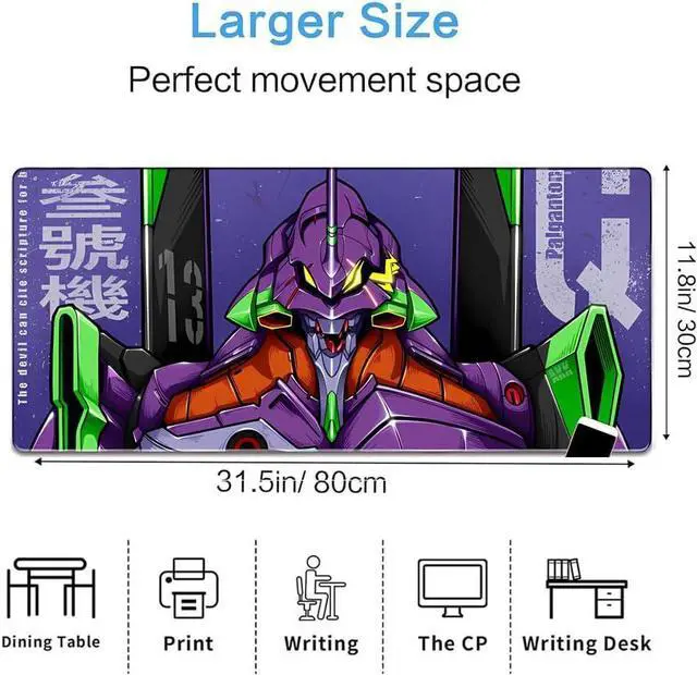 Alt view image 4 of 4 - CORN Anime Large Extended Gaming Mouse pad, Desk Mat with Seamed Edges, Non-Slip Rubber Base, Computer Keyboard Mouse Mat for Gaming, Office & Home, 31.5x11.8 Inch (14)