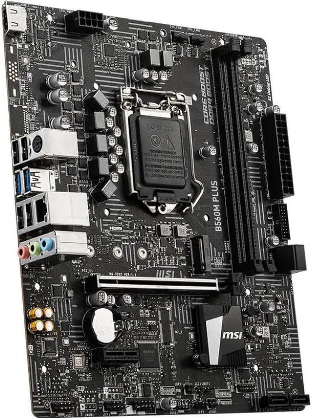 Alt view image 2 of 3 - MSI B560M PLUS LGA1200 DDR4 PCIe 4.0 M.2 Motherboard Support 10/11th Intel Core / Pentium Gold Celeron Processor