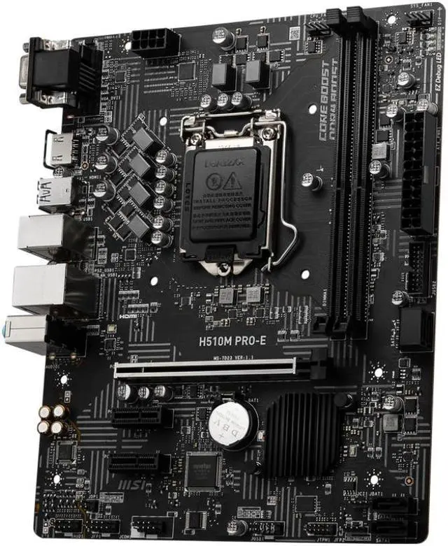 Alt view image 3 of 4 - MSI H510M PRO-E LGA 1200 DDR4 Intel 10th/11th