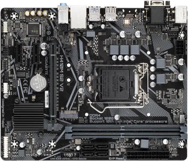 Alt view image 4 of 4 - GIGABYTE Motherboard H410M S2 V2 Intel H470 LGA 1200 DDR4 Micro ATX