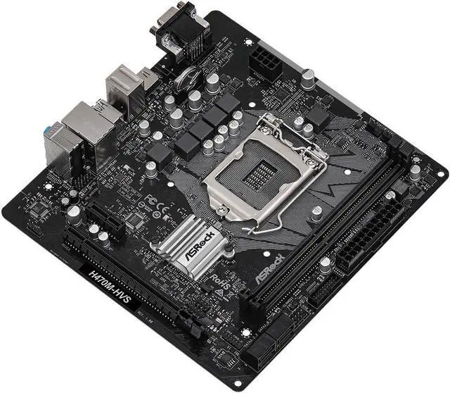 Alt view image 2 of 3 - ASRock H470M-HVS LGA 1200 Intel H470 SATA 6Gb/s Micro ATX Intel Motherboard